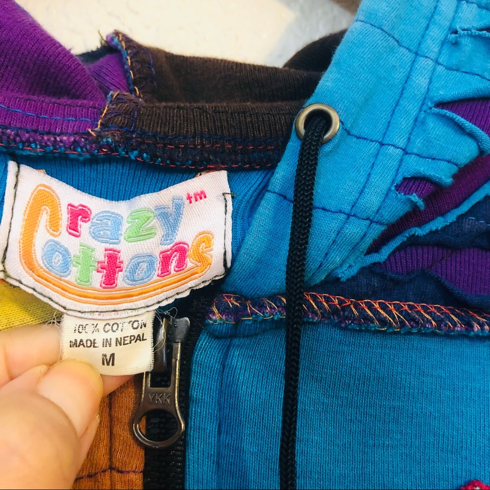 Crazy cottons patchwork zip up hoodie - image 4